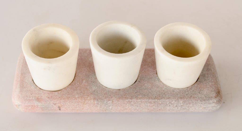 White & Pink Marble Pinch Pots